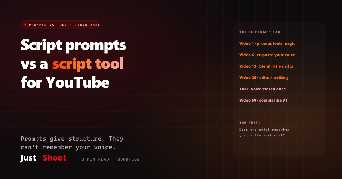 AI YouTube Script Prompts vs a Script Tool: Why — JustShoot